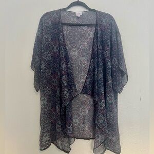 Lularoe Long Pattern Sheer Cardigan Size Large